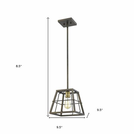 Homeroots 8.5 x 9.5 x 9.5 in. Charley 1-Light Oil-Rubbed Bronze Mini-Pendant 398161
